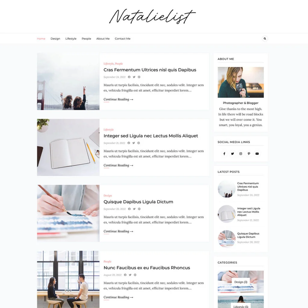 Clean Blog Responsive WordPres Theme